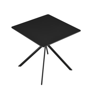 [en.casa] Tavolo da Pranzo con Piano in MDF di Forma Quadrata e Gambe di Design in Metallo (LxLxA) 78 x 78 x 75 cm Posti per 2 Persone - Nero