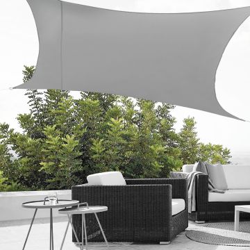 [en.casa] Tenda a Vela Parasole Oscurante Protezione Raggi UV e Vento Impermeabile Rettangolare 2m x 4m Grigio Chiaro