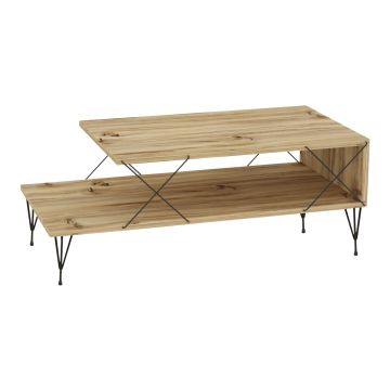 Tavolino Centrale Asker con 2 Piani 100 x 50 x 40 cm Effetto Legno [en.casa]