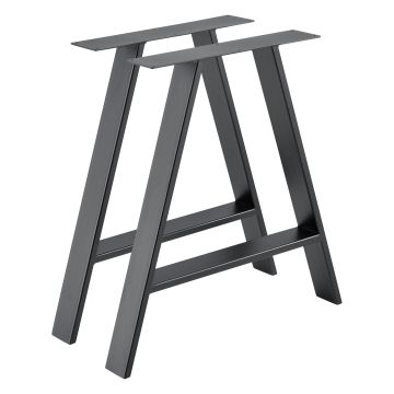 Set di 2 Gambe in Acciaio per Mobili Fai da Te - Altezza 72 cm - Linea A incl. Feltrini - Grigio [en.casa]