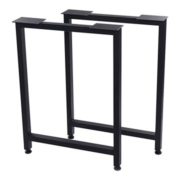 Set di 2 Gambe in Acciaio 'Lundtoft' per Mobili Fai da Te (AxL) 72 x 55 cm - Nero Opaco [en.casa]