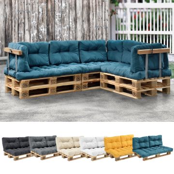 [en.casa] 1x Cuscino schienale per divano paletta euro [turchese] cuscini per palette supporto In/Outdoor mobili imbottiti