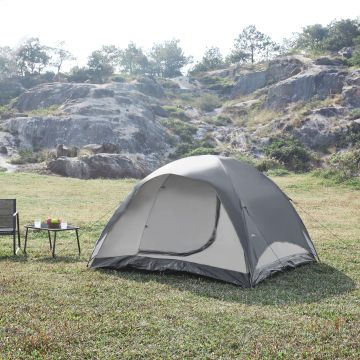 Tenda da Campeggio Bergeijk per 2-3 Persone 213 x 213 x 130 cm Grigio pro.tec