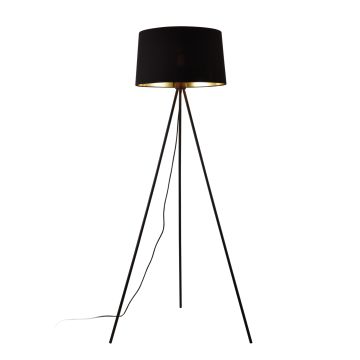 Lampada da Terra in Stile Treppiedi Alta 150 cm Piantana Tripode con Base in Metallo e Paralume Conico in Tessuto - Vari Colori - lux.pro