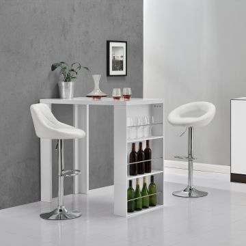 [en.casa] Bancone Bar con 3 Mensole 54 x 13,8 x 32,8 cm Tavolo Bar in Truciolato Laminato Lucido