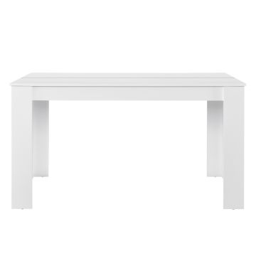 Tavolo da Pranzo con Piano Rettangolare 140 x 90cm Tavolo da Cucina Fino a 6 Posti Postazione di Lavoro Studio Tavolo in MDF - Bianco [en.casa] 