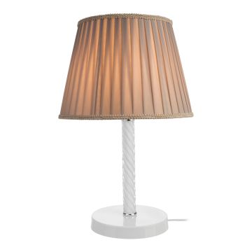 Lampada da Comodino 'Kilbride' con Paralume in Tessuto e Stelo in Metallo e Vetro - Vari Colori [lux.pro]