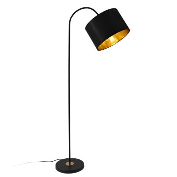 Lampada da Terra con Testa Inclinabile Base in Metallo Paralume in Tessuto E27 60W Piantana a Terra - Bianco o Nero