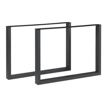 Set di 2 Gambe Rettangolari Makers per Mobili Fai da Te 72 x 90 cm Acciaio Nero [en.casa] 