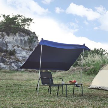 Telo Parasole a Vela Bernheze con 2 Pali 270x270x210 cm Blu pro.tec 