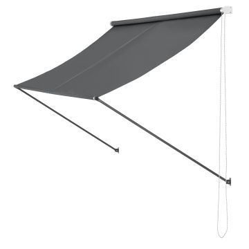 [pro.tec] Tenda da sole a parete con catenella - Paravento, parasole - 350 x 120 cm - Grigio