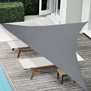 [en.casa] Tenda a Vela Parasole Oscurante Protezione Raggi UV e Vento Impermeabile Triangolare 5m x 5m x 5m Grigio Scuro