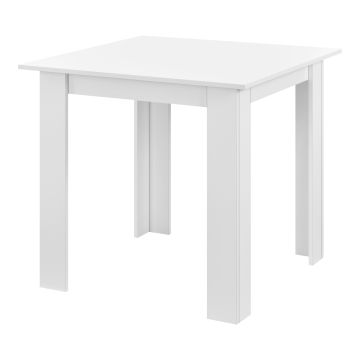 Tavolo da Pranzo con Piano Quadrato e Gambe a Forma di L 80 x 80 x 76cm Tavolo da Cucina in Design Moderno - Bianco