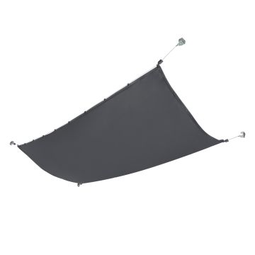 Tenda a Vela per Uso Esterno Parasole Richiudibile Vela Rettangolare 140 x 270 cm Ombreggiante Antivento Impermeabile con Protezione Raggi UV - Grigio