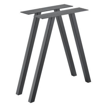 Set di 2 Gambe in Acciaio per Mobili Fai da Te - Altezza 72 cm - incl. Feltrini - Grigio [en.casa]