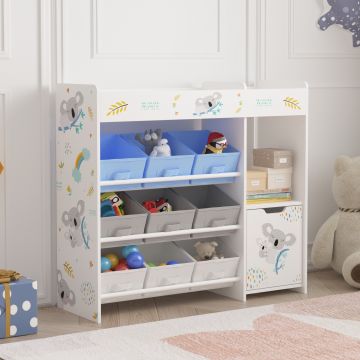 Kinderregal Søndreland 80x90x30 cm mit Koala Motiv [en.casa]