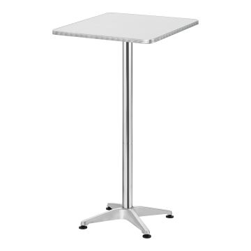 Tavolo da Bistrot 'Järpen' con Piano Squadrato Ribaltabile, Altezza Regolabile 75 cm/115 cm - color Argento [en.casa]