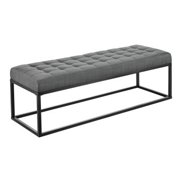 Panca per Interni Salta Ottomana Imbottita Trapuntata 120x40x38 cm Grigio pro.tec