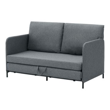 Divano Letto Estensibile Soini 1 Piazza e Mezza 120 x 186 cm Grigio scuro [en.casa] 