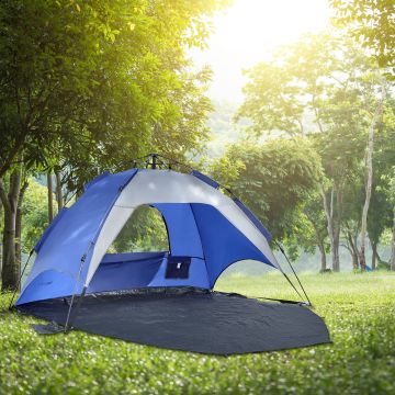 Tenda Pop Up 'Mullsjö' da Spiaggia per 2 Persone, Incl. Borsa di Trasporto - Blu [pro.tec]