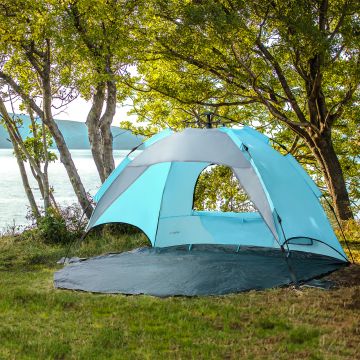 Tenda Pop Up 'Mullsjö' da Spiaggia per 2 Persone, Incl. Borsa di Trasporto - Azzurro [pro.tec]