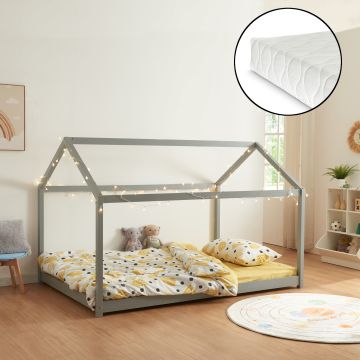 Letto per Cameretta Cerro a Forma di Casetta con Materasso - Vari Colori e Misure [en.casa] 