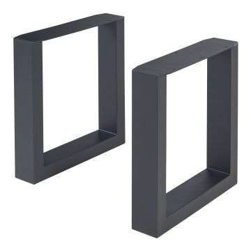 Set di 2 Gambe Rettangolari Makers per Mobili Fai da Te 43 x 40 cm Acciaio Nero [en.casa] 