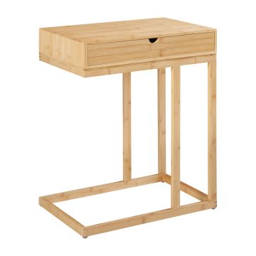 Tavolo Ergonomico da Divano Kåfjord 68 x 55 x 35 cm Bambù Naturale [en.casa] 