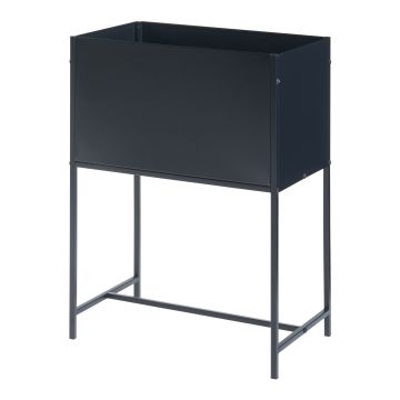 Portavasi Porsgrunn Contenitore Rettangolare Metallo Nero 70 x 50 x 30 cm [en.casa]