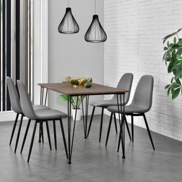 [en.casa] Sedia sala da pranzo in un set di 2 - 86 x 46cm - grigio