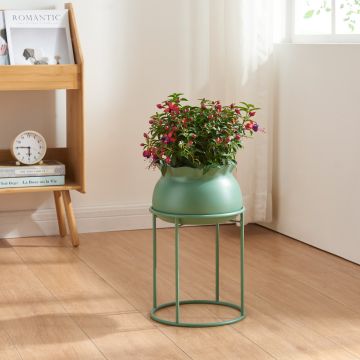 Stand Portapiante Assen 38 x 23,5 cm Metallo Verde [en.casa] 