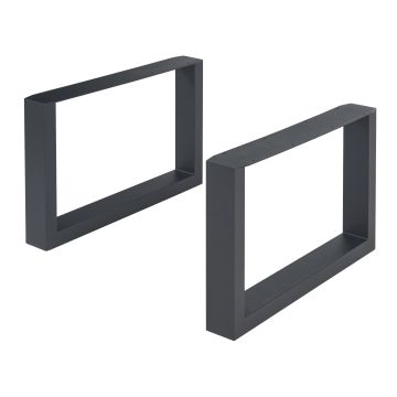 Set di 2 Gambe Rettangolari Makers per Mobili Fai da Te 40 x 64 cm Acciaio Nero [en.casa] 