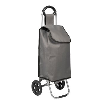 Trolley Portaspesa 'Nørre' Carrello da Spesa Portapacchi a 2 Ruote Telaio Pieghevole Borsa Impermeabile Rimovibile 36 L 30 kg - Grigio Scuro / Nero [en.casa] 