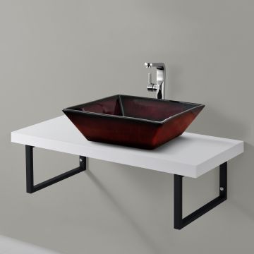 Mensola Portalavabo 100 x 45 x 30 cm  Piano Sottolavabo con Telaio Portaasciugamani Ampio Ripiano per Lavabo in Appoggio - Vari Colori