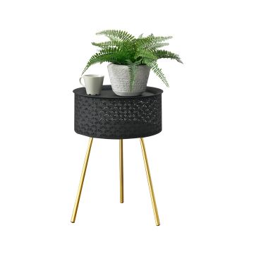 Tavolino Treppiede Forshaga 50 x 35 cm Nero/Oro [en.casa]