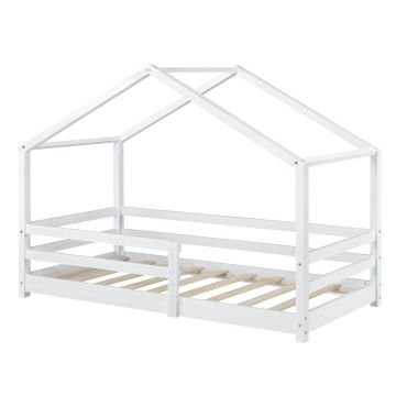 Letto per Cameretta Knätten a Casetta 90 x 200 cm con Sponde - Bianco [en.casa] 