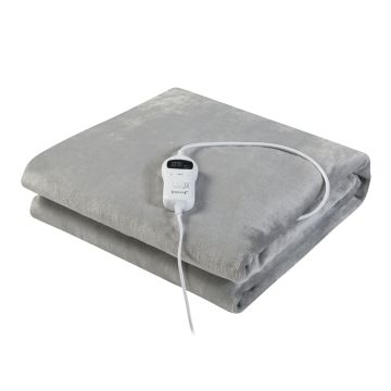 Coperta Riscaldante Archi Termocoperta Elettrica 180 x 130 cm Grigio Chiaro [en.casa]