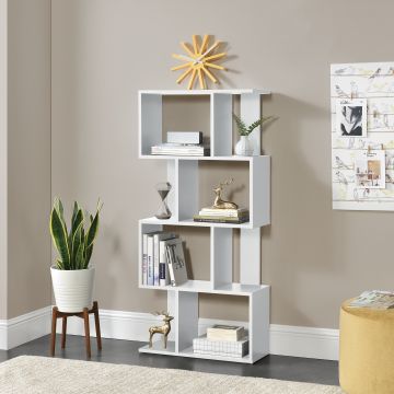 Libreria Brattahlid Scaffale da Terra 130x60x24 cm Bianco [en.casa]