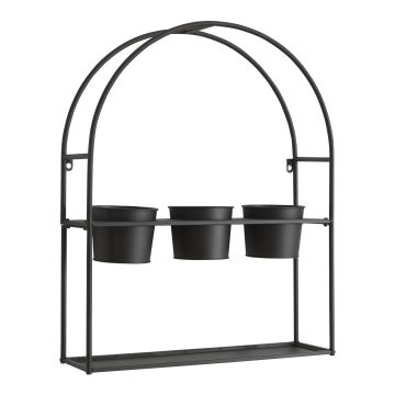 Portapiante Arcuato da Parete Merikarvia 65 x 52 x 15 cm Nero [en.casa] 