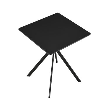 [en.casa] Tavolo da Pranzo con Piano in MDF di Forma Quadrata e Gambe di Design in Metallo (LxLxA) 60 x 60 x 75 cm Posti per 2 Persone - Nero