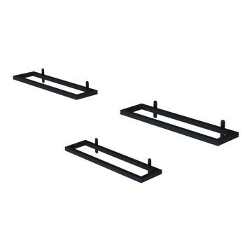 Set di 3 Mensole Flesberg Porta Bottiglie da Vino 27 x 9 cm Acciaio Nero [en.casa] 