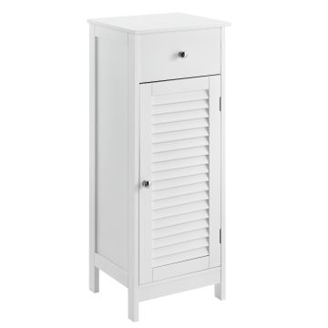 Mobile da Bagno con Cassetto e 2 Scomparti 87 x 30 x 30 cm - Bianco [en.casa]