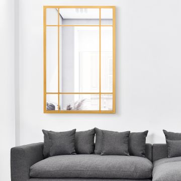 Specchio da Parete Colobraro 90 x 60 cm Rettangolare - color Oro [en.casa]