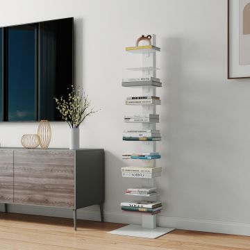 Libreria a Schienale Eksjö Scaffale a 10 Ripiani 150 x 39 x 39 cm Acciaio [en.casa]