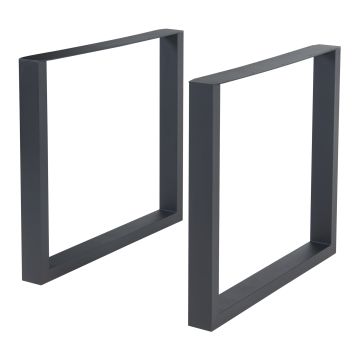 Set di 2 Gambe Rettangolari Makers per Mobili Fai da Te 72 x 70 cm Acciaio Nero [en.casa] 