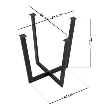 Gamba Centrale Kaustinen per Mobili Fai da Te Altezza 72 cm Acciaio Nero [en.casa] 