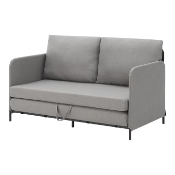 Divano Letto Estensibile Soini 1 Piazza e Mezza 120 x 186 cm Grigio chiaro [en.casa] 