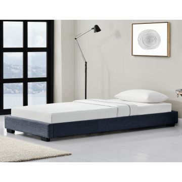 Letto Singolo Hamar 90 x 200 cm Rivestimento in Tessuto Grigio scuro Corium