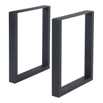 Set di 2 Gambe Rettangolari Makers per Mobili Fai da Te 72 x 60 cm Acciaio Nero [en.casa] 