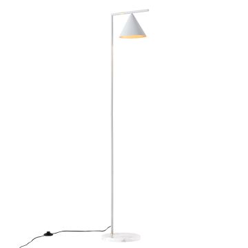 Lampada da Terra 'Leicester' Piantana in Metallo con Paralume a Cono - Altezza 160 cm - Bianco [lux.pro] 